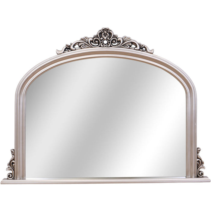 Reading Overmantle Mirror Antique Silver