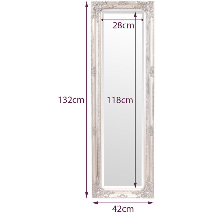 Rhone Tall Wall Mirror 42x132cm Matt White