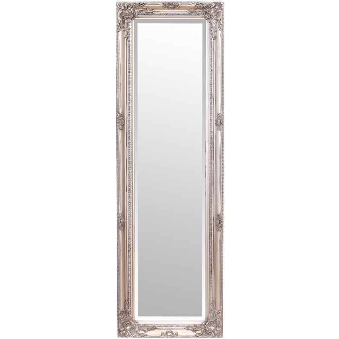 Rhone Tall Wall Mirror 42x132cm Antique Silver