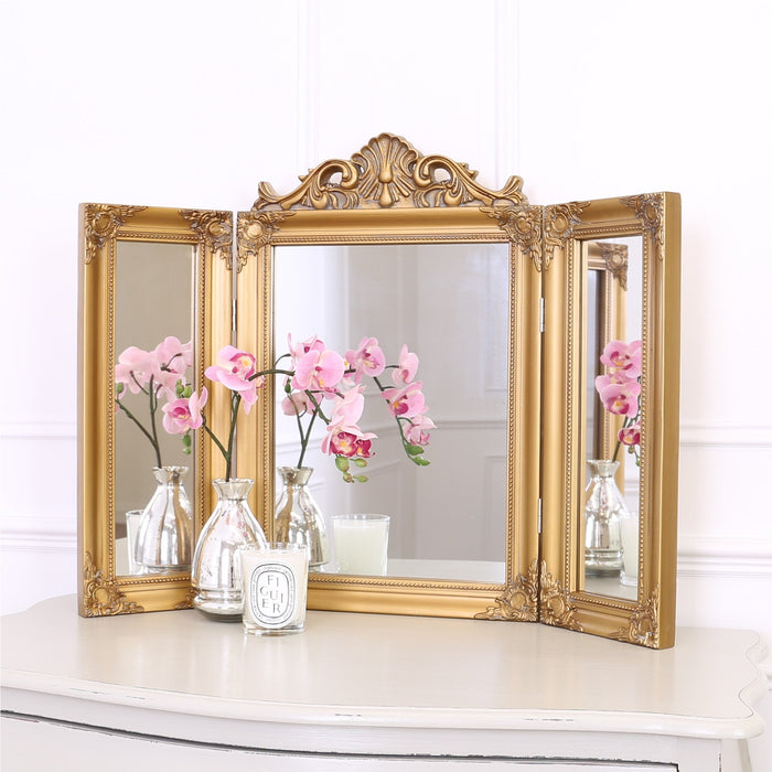 Ella Dressing Table Mirror Antique Gold