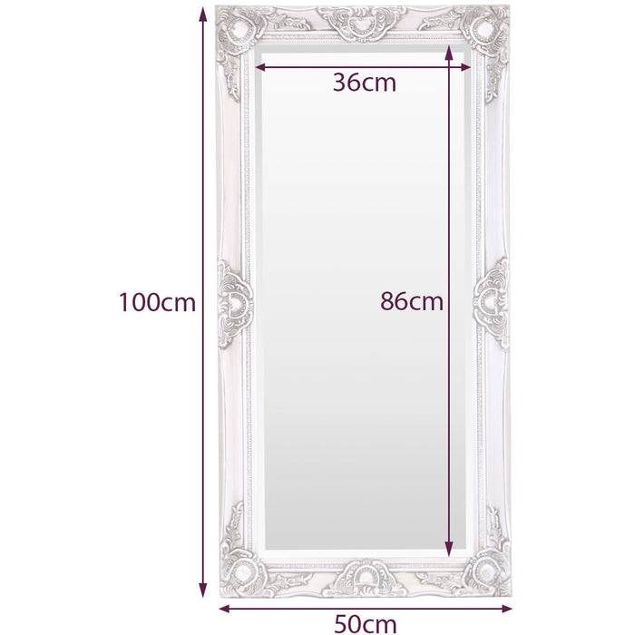 Haywood Wall Mirror 50x100cm Antique Silver