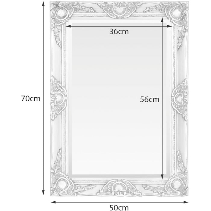 Haywood Wall Mirror 50x70cm Antique Silver