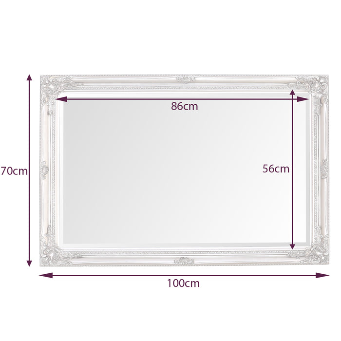 Rhone Wall Mirror 70x100cm Antique Silver