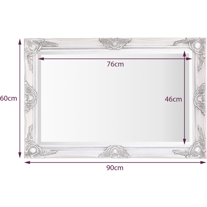 Haywood Wall Mirror 60x90cm Antique Silver