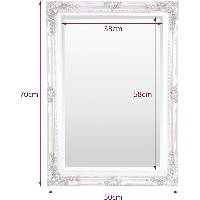 Rennes Wall Mirror 50x70cm Antique Silver