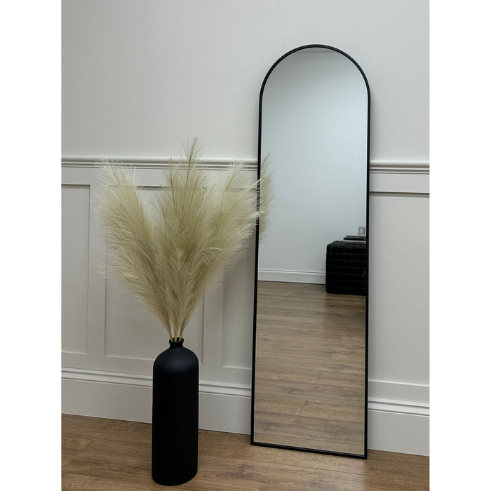 Oslo Tall Arched Mirror 40x140cm Black