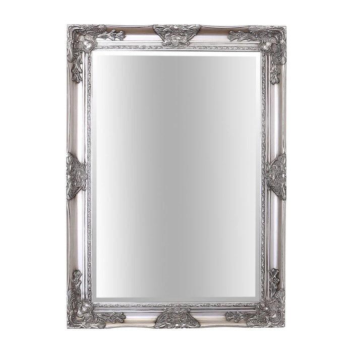 Haddon Rectangle Mirror 66x91cm Antique Silver