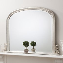 Thornby Overmantle Mirror Antique Silver