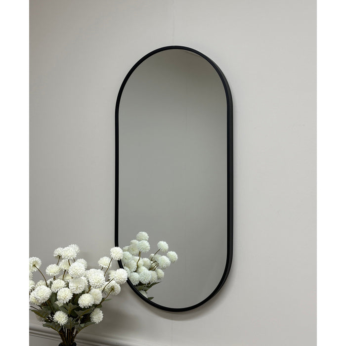 Oslo Pill Mirror 40x80cm Black