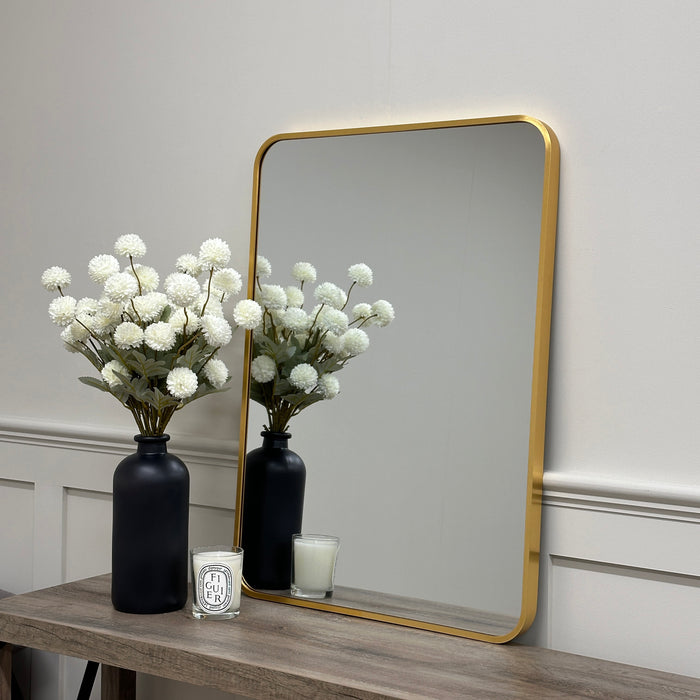 Oslo Rectangle Mirror 50x70cm Gold