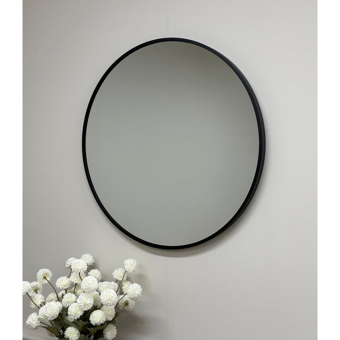 Oslo Round Mirror 50cm Black