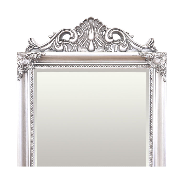 Chloe French Crest Wall Mirror Antique Silver