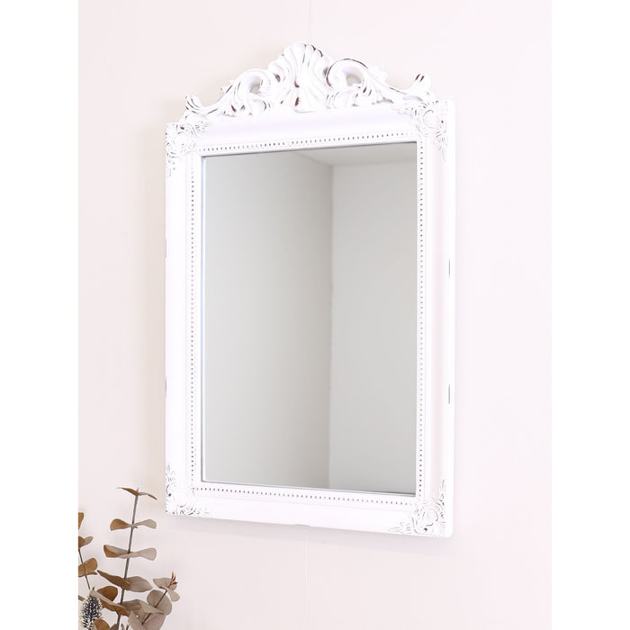 Chloe French Crest Wall Mirror Vintage White
