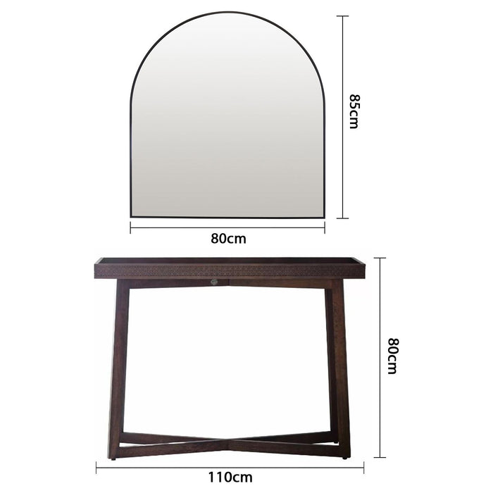 Liberty Arched Mirror 85x80cm Black