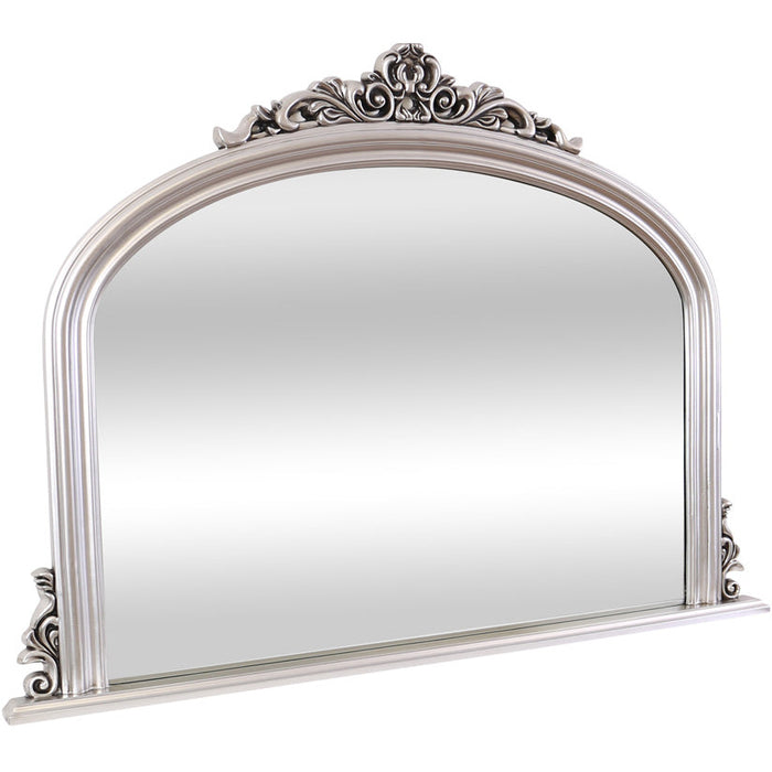 Reading Overmantle Mirror Antique Silver