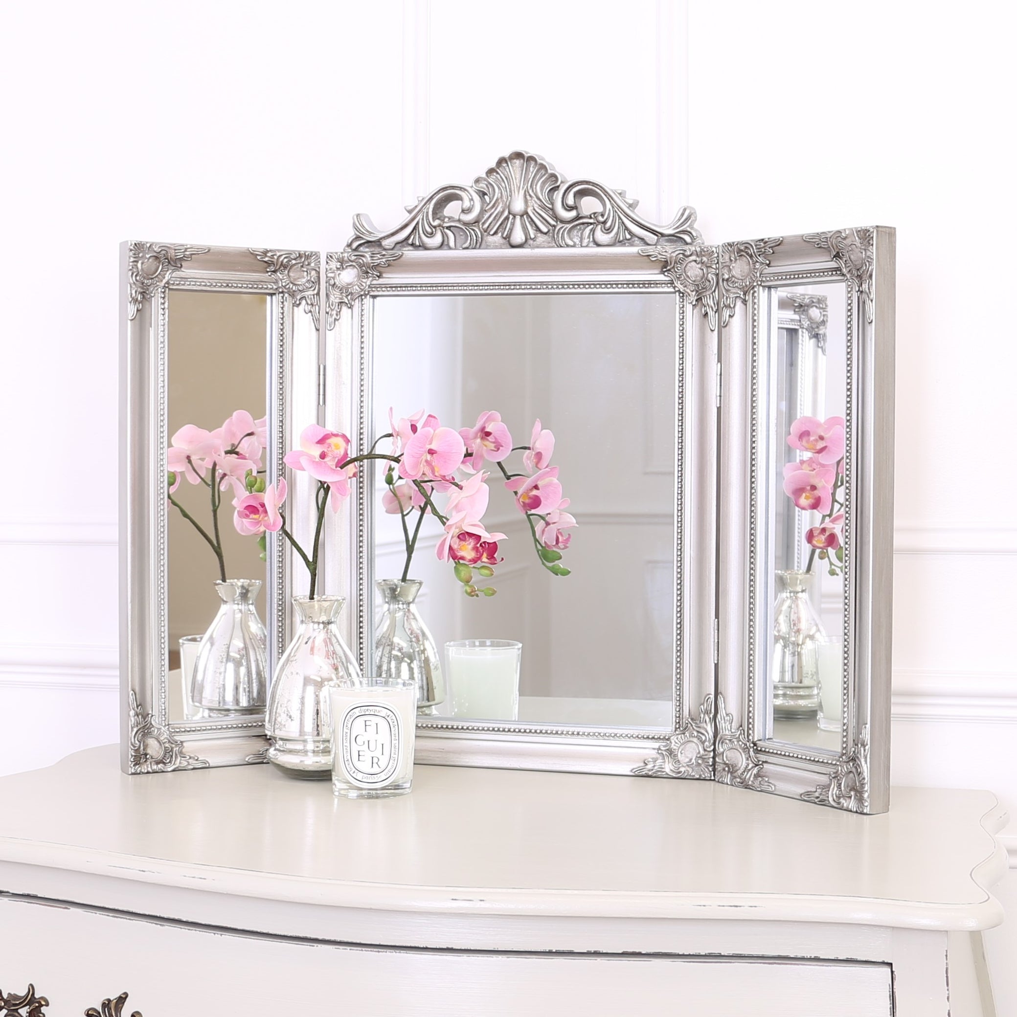 Ella Dressing Table Mirror Antique Silver– Select Mirrors