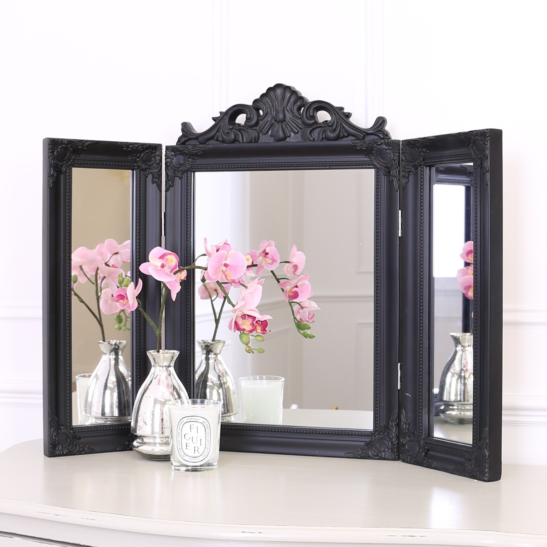 Ella Dressing Table Mirror Black– Select Mirrors