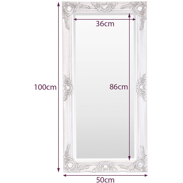 Haywood Wall Mirror 50x100cm Vintage White